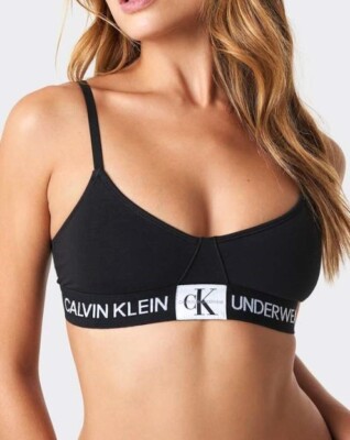 Calvin klein monogram bralette black Clearance