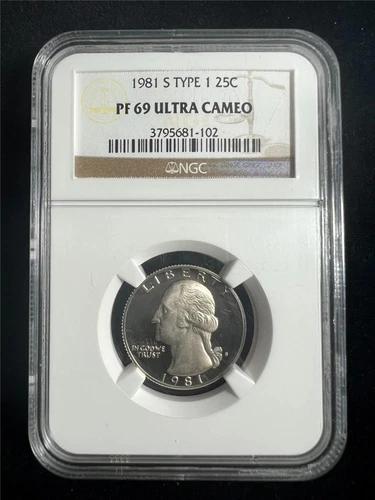 1981 S WASHINGTON QUARTER TYPE 1 25C PF69 UCAM ULTRA CAMEO NGC PR69 DCAMSKU 3560
