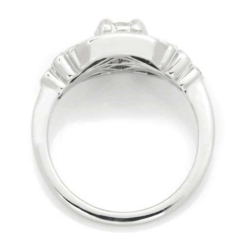 Vintage Reproduction Diamond Engagement Ring with Accents 14K .78ctw - Picture 6 of 7