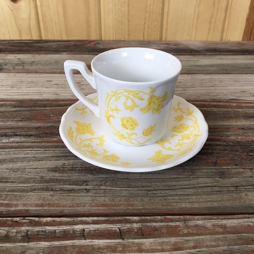 Staffordshire J&G Meakin Windsong gelb Tasse & Untertasse L5 - Bild 1 von 6