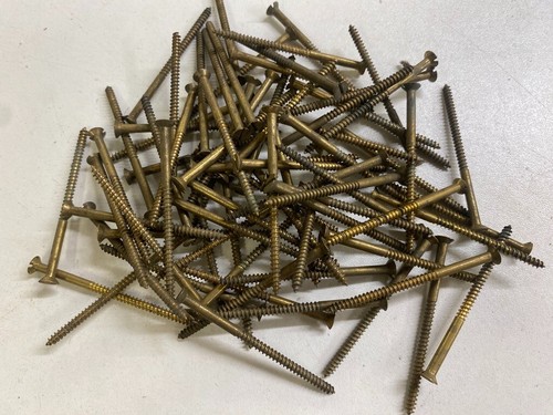 Brass Counterunk Screws 2" x 4 Nettlefolds GKN Slotted Head Lot of 144 - Picture 19 of 24