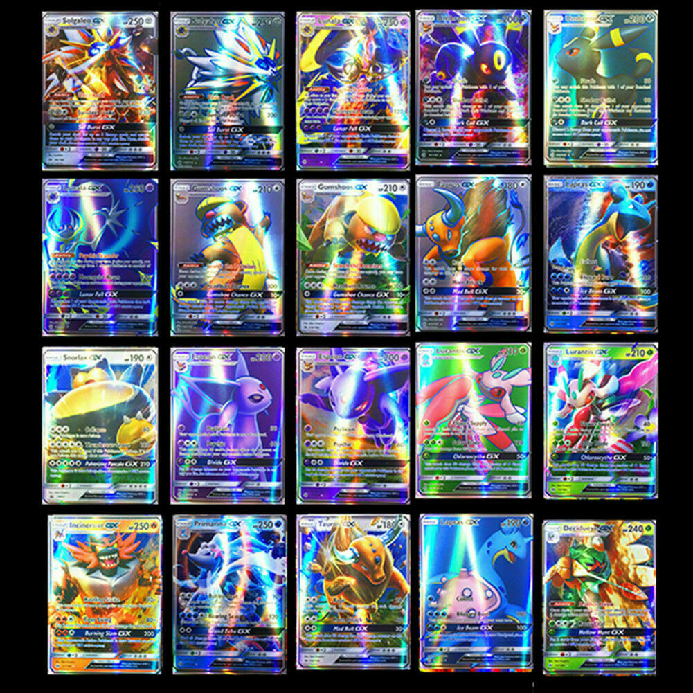 100 Stück Deutsch Pokemon 100 GX Karte Holo Flash Game Sammelkarten Geschenk DE