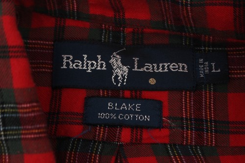 Vintage Ralph Lauren Polo Blake rot kariertes Hemd mit Knopfkragen L adrette Akademie Arbeit - Bild 7 von 12