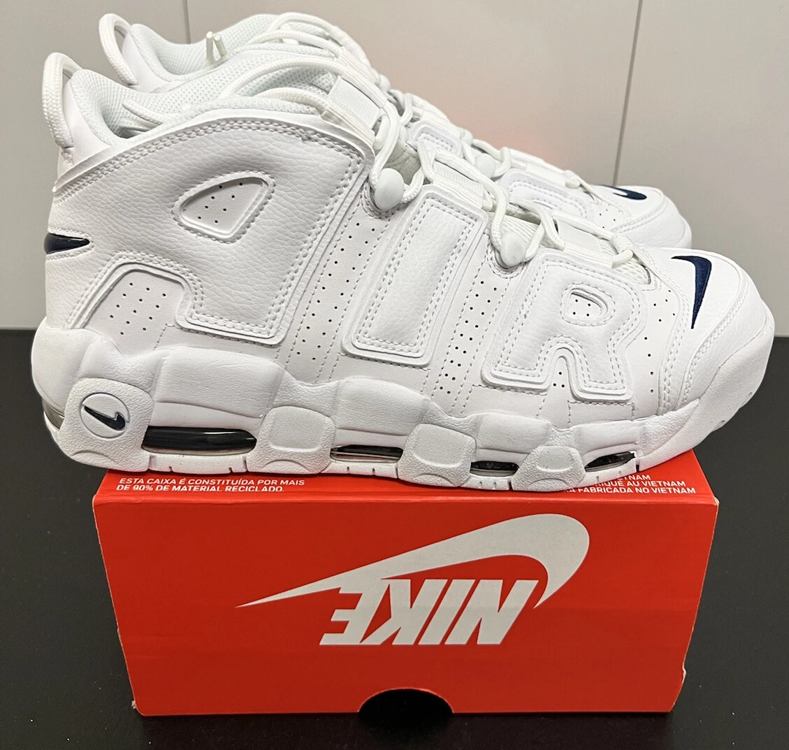 New Nike Air More Uptempo White Midnight Navy DH8011 100 Men Size