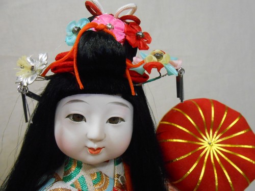 #01 Japanese Vintage Kimono Cloth Doll 39cm / KABUKI 歌舞伎 KASA DOJYOJI - Picture 3 of 10