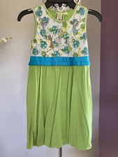 The English Roses Designer Girls Dress 6, Lined Skirt. Green With Music Dtl. EUC