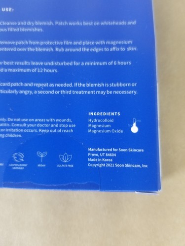 SOON Magnesium Hydrokolloid Akne Pflaster 24 Stück Magnesiumoxid Hautpflege - Bild 10 von 12