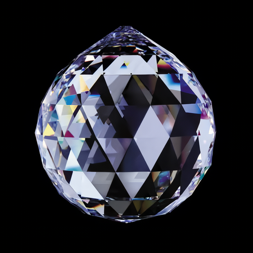 K9 FENG SHUI HANGING CRYSTAL BALL Clear Faceted Sphere Sun Catcher Rainbow Prism - Bild 1 von 4