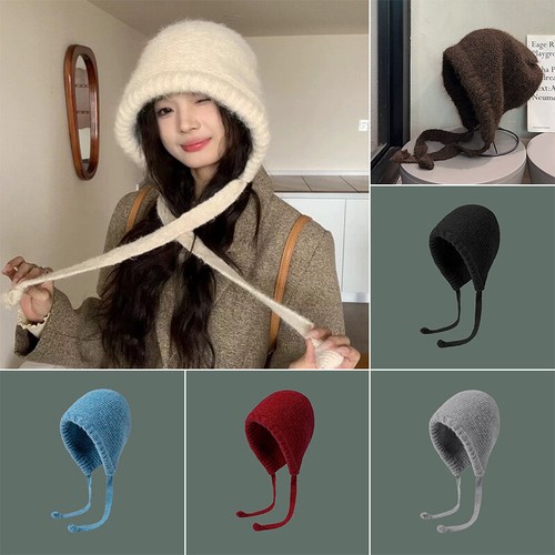 Balaclava Knitted Hat Beanies Cap Winter Unisex Hooded Dual-Use Warm Scarf Cap - Bild 3 von 22