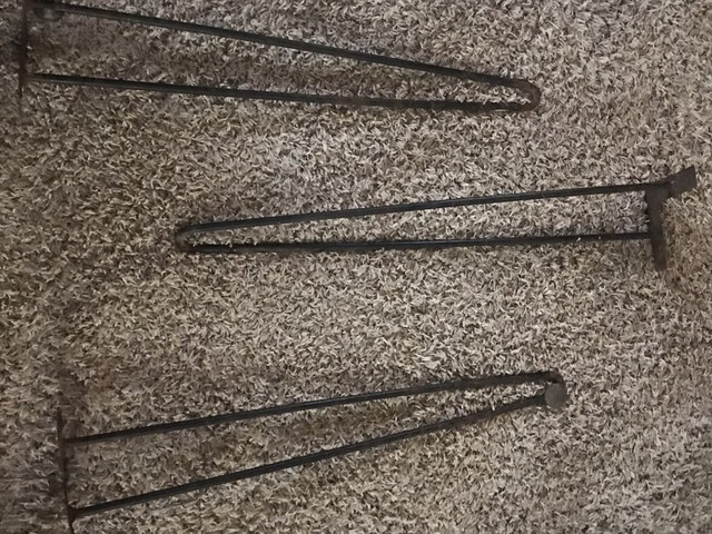 1 Mid Century Modern Original Hairpin Table Leg Vintage Black Rod Iron 29” Long 1 Mid Century Modern Original Hairpin Table Leg Vintage Black Rod Iron 29” Long