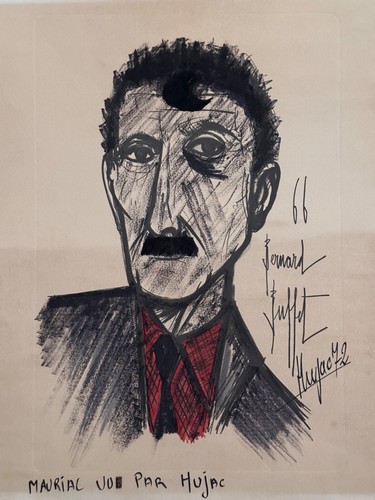 Beautiful Painting Bernard Buffet Portrait Of François Mauriac Hujac Toulouse - Picture 5 of 7