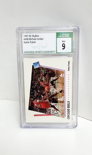 1991-92 Skybox #408 Michael Jordan Game Frame CSG Mint 9 Basketball Card - Picture 1 of 2