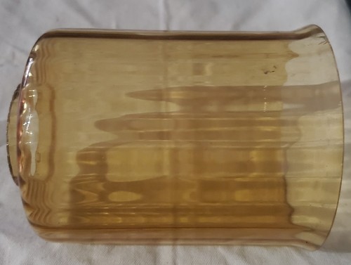 Vintage Amber Ribbed glass Light Lamp Shade 2" fitter, 4 1/4" tall - Picture 8 of 10