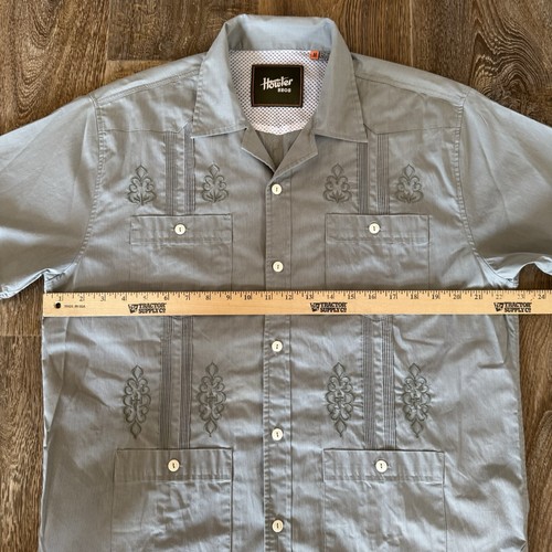 Howler Brothers Guayabera Hemd Herren Medium Knopfleiste Western belüftet bestickt - Bild 5 von 8