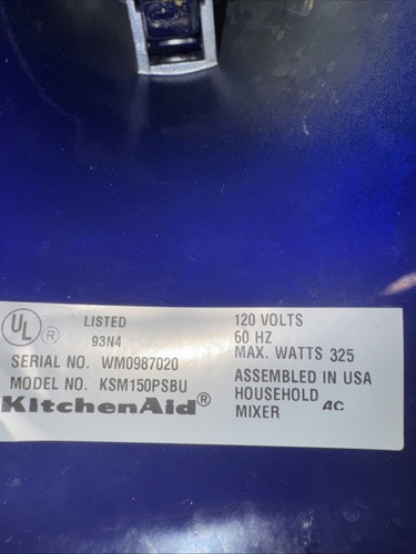 KitchenAid Blue Willow Artisan 325 vatios batidora de pie KSM150PSBU con acceso PROBADO - Imagen 6 de 7