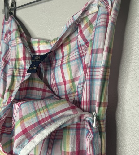Brooks Brothers 346 Gingham Plaid Pants Womens Sz 8 Pink Side Zip Classic - Picture 4 of 7