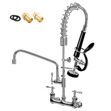 Commercial Sink Faucet,Commercial Faucet with Sprayer Adjustable Center Wall ...