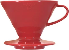 Hario V60 Ceramic Coffee Dripper, Size 02, Red