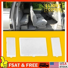 2x Clear Map Dome Light + 1x Center Dome Lens Lamp Cover For Chevy Silverado GMC