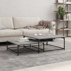 Nesting Coffee Tables Grey Sonoma Engineered Wood Iron 80x80x35cm and 70x70x25cm