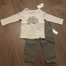 Lucky Brand Boy  s 2-Piece Set, Long Sleeve Shirt and Pants, Size 12M, NWT