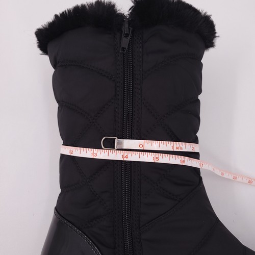 Easy Dry Street kuschelige wasserdichte schwarze Schneestiefel bequemer Reißverschluss Damen 10 M - Bild 21 von 21