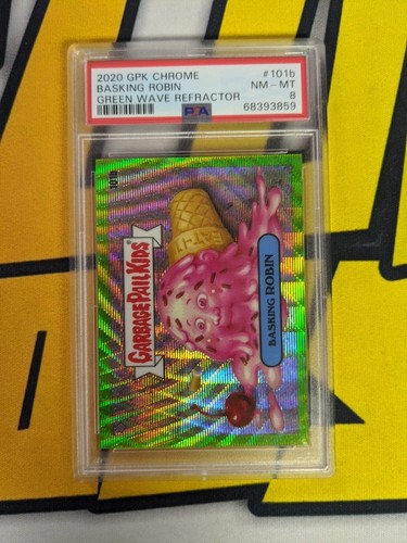 2020 Garbage Pail Kids Chrome Green Wave Refractor #101b Basking Robin INSERT