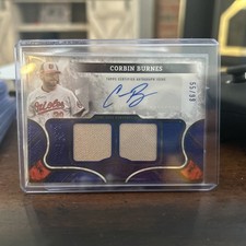 2025 Topps- Autographed Tier One Relics Corbin Burnes  Blue Dual /99 (AU, MEM)