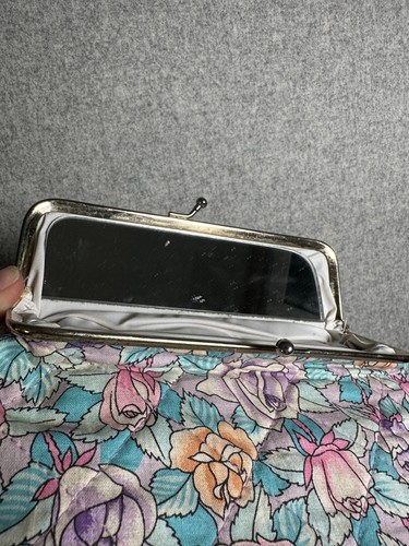 Vintage Vanderbilt Collection Travel Purse Mirror Makeup Jewelry Bag Floral - Picture 6 of 11
