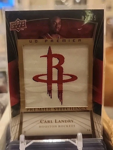 Carl LANDRY 2007-08 UD NBA PREMIER UPPER DECK STITCHINGS SPURS PATCH /25