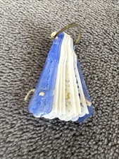 Vintage 1960s Barbie Hand Fan Blue White Accessory