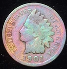 Rare 1901 INDIAN HEAD PENNY Copper U.S. One Cent G-Vg: See Pics For Condition