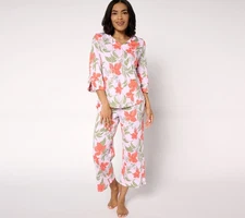 Carole Hochman Ultra Jersey 3/4 Sleeve Lounge Set Petal Pink S New