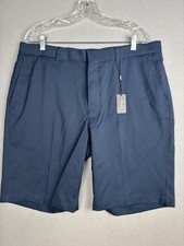 Walter Hagen Flat Front Shorts Mens 38 Navy Comfort Stretch Waist Golf New