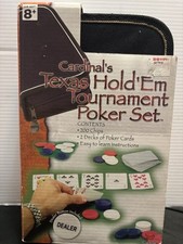 Cardinals Texas Hold Em Tournament Poker Set in Case with Chips Game New Free Sh