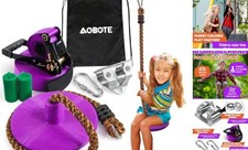 Zipline Kit for Kids and Adutls, Stainless Steel Pulley,Slackline AB010005-1
