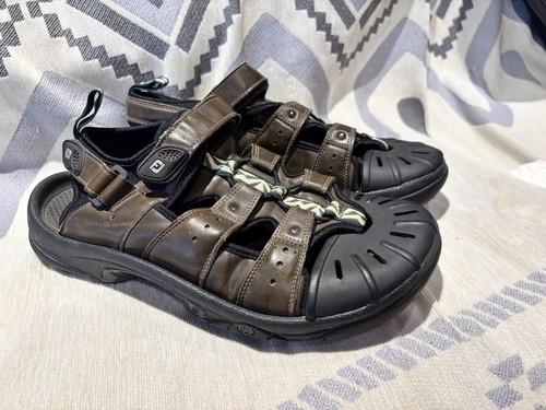 FootJoy FJ Mens Brown Leather Closed Toe Golf Sandals 45625 Size 12 M