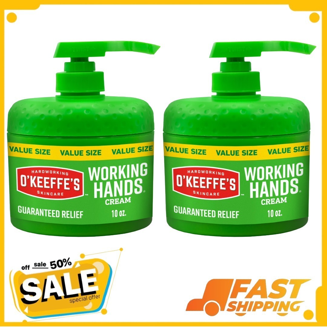 ( 2 Pack ) O'Keeffe's Working Hands Pumpable Hand Cream, 10 oz Jar