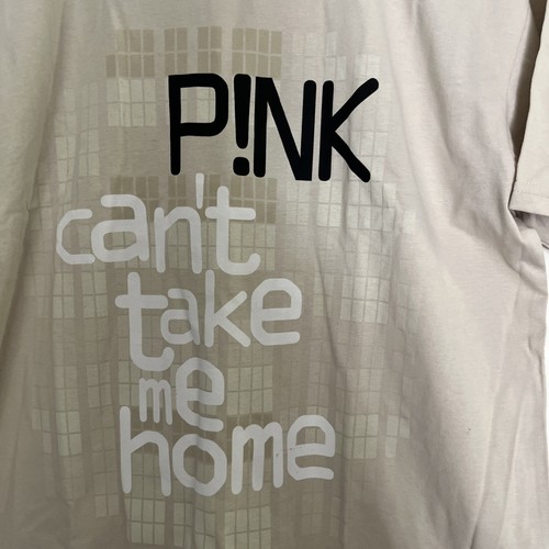 P!NK PINK Alecia Moore can't take me home Large T-Shirt Beige Official New - Picture 3 of 8