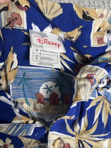 Vintage Disney Store Mickey Minnie Mouse Hawaii Aloha Hemd Schlagzeug Large 100 % Viskose - Bild 2 von 10