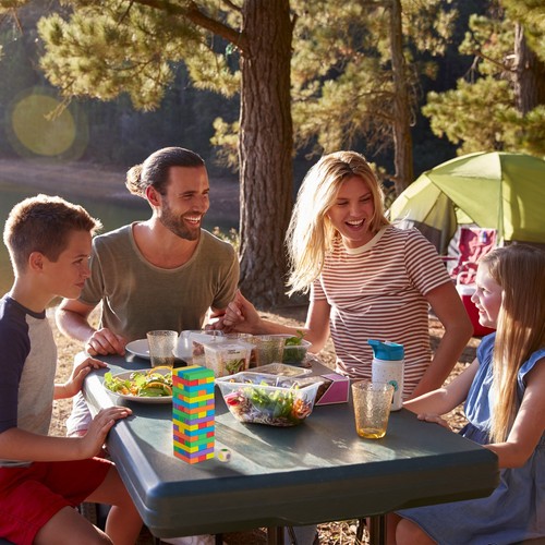 Holz wackelturm bunt Geschicklichkeitsspiel Tumbling Tower 6 Farben 48 Teile - Bild 2 von 9