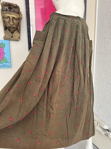 vintage 1980s Laura Ashley Mid Skirt-corduroy-Schoolgirl-coquette-medium-Size 12 - Picture 12 of 22