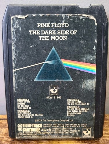 Vintage 1973 Pink Floyd The Dark Side Of The Moon 8 Track Tape Harvest UNTESTED