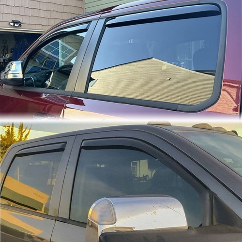 For Dodge Ram 1500 Crew Cab 19-25 In-Channel Window Visors Rain Guards Deflector - Picture 3 of 17