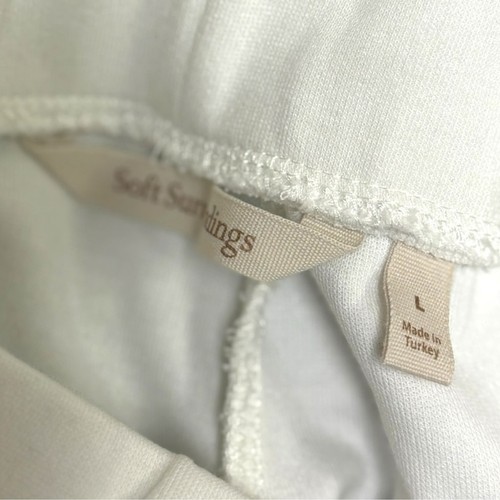 Pantalones Cortos Soft Surroundings Pierna Recta Blanco Tejido Texturizado Grandes Nuevos con Etiquetas - Imagen 7 de 10