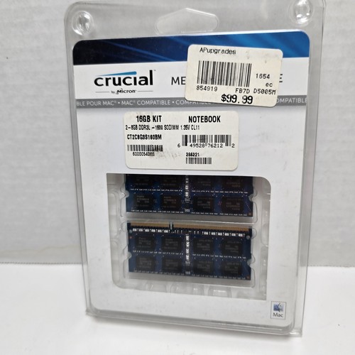 Micron Crucial 2x 8GB 16GB DDR3L 1600 Mac Notebook Apple iMac Memory Kit - Picture 3 of 8