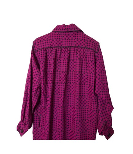 Vintage 80s Yves Saint Laurent Variation Oversize Wool Houndstooth Print Dress - Bild 4 von 9