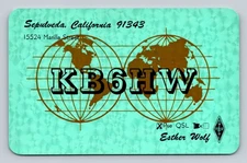 Ham Radio QSL KB6HW Sepulveda CA USA 1981 TS 820S TH 6 DXX Antenna