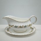 Royal Doulton Piedmont Fine Bone China Gravy Boat and Plate - 8.5"
