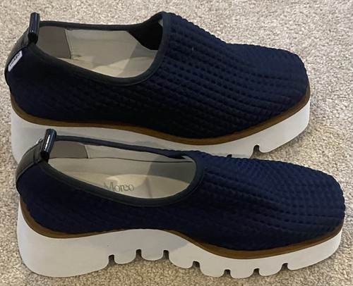 Marco Moreo Luna Plataforma Moda Zapatos Mujer EU 38 US 7.5 Azul Tela Elástica - Imagen 4 de 7